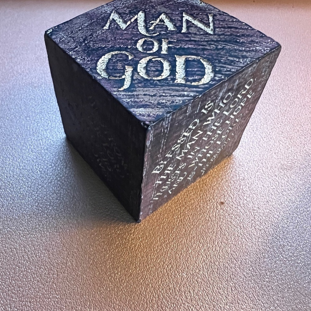 Dicksons Rustic Brown Inscribed Scripture Block Resin Stone Decorative NIB - Picture 2 of 12